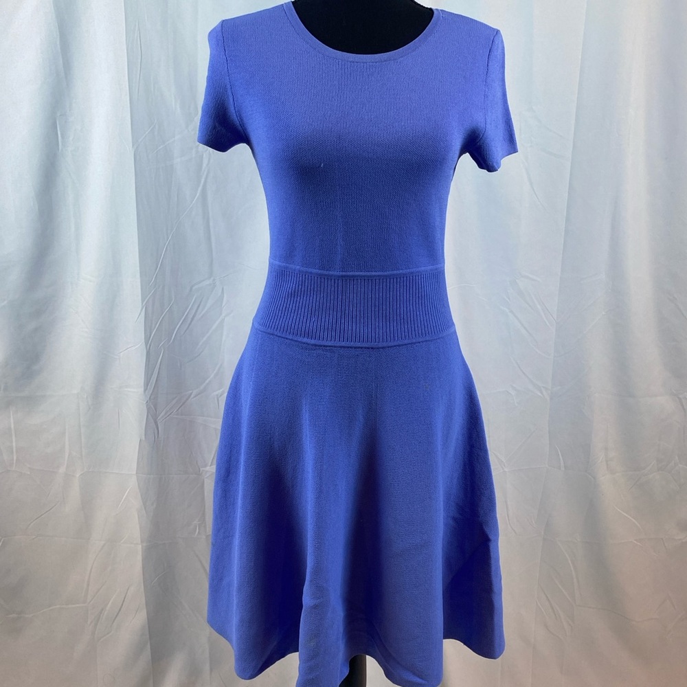 Ann Taylor‎ Knit Fit n Flare Blue Women's Dress